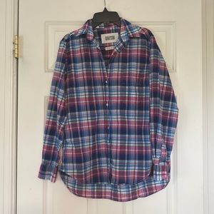Grayson Pink and blue plaid shirt XS